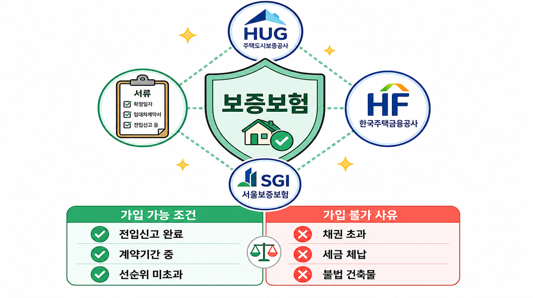 임대보증금 보증보험 가입 조건과 거절 사유 비교 일러스트