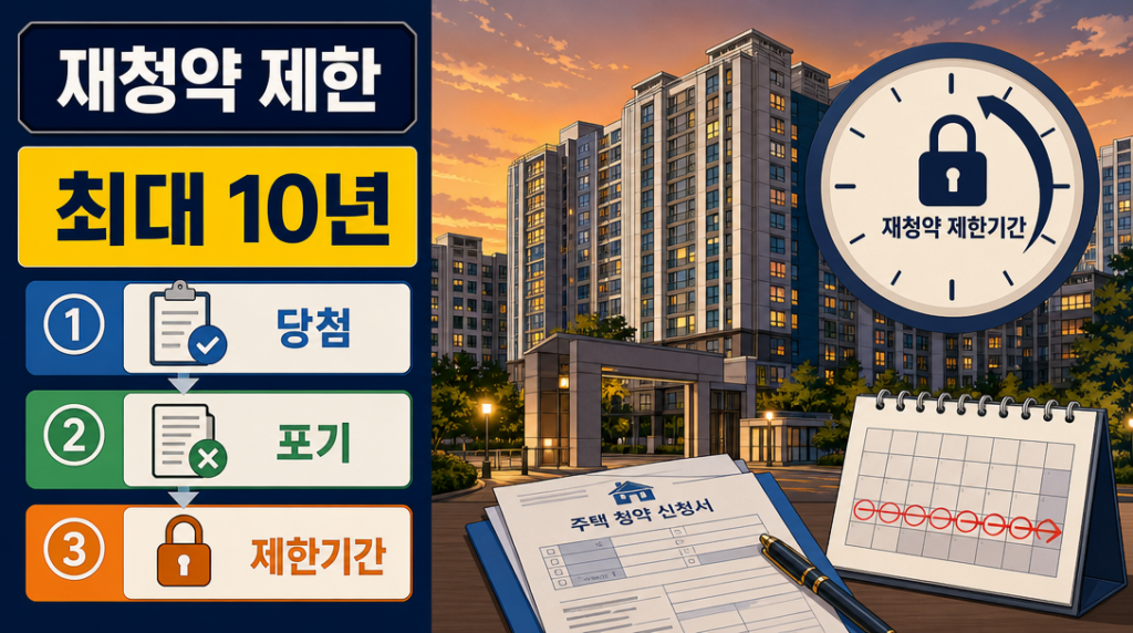 재청약 제한 기간과 불이익 안내 — 투기과열지구 10년, 청약과열 7년 규제 요약