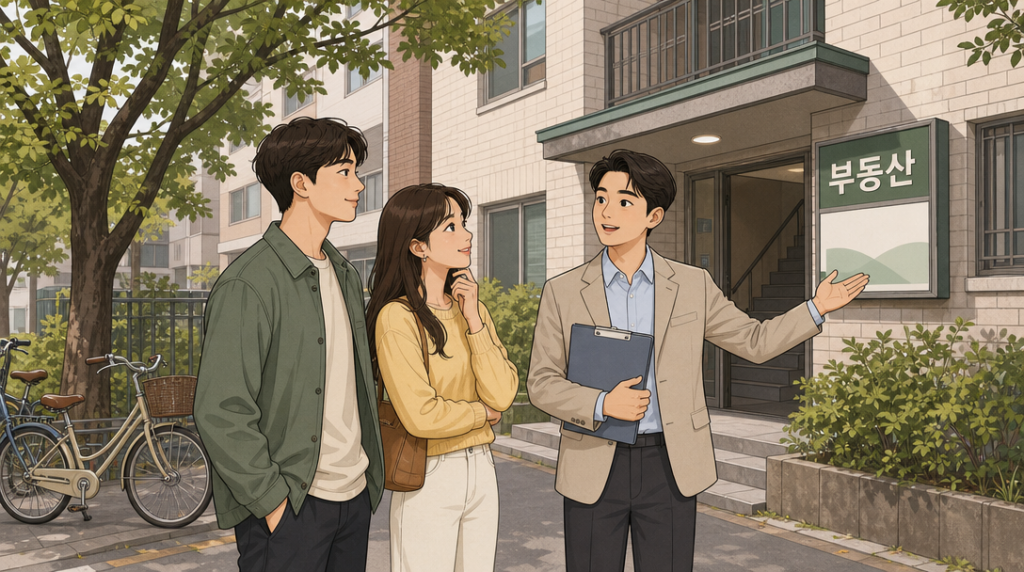 청약 가점 계산 — 집 보러 가기 장면 그림