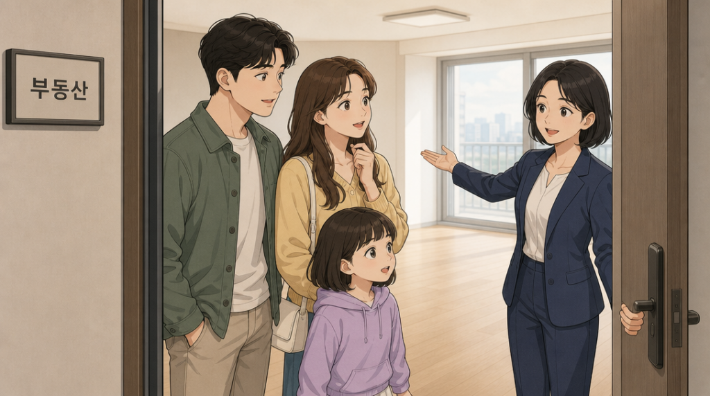 월세 세액공제 — 집 보러 가기 장면 그림