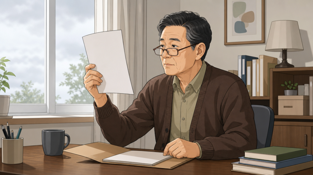 갑구 을구 보는 법 — 서류 확인 장면 그림