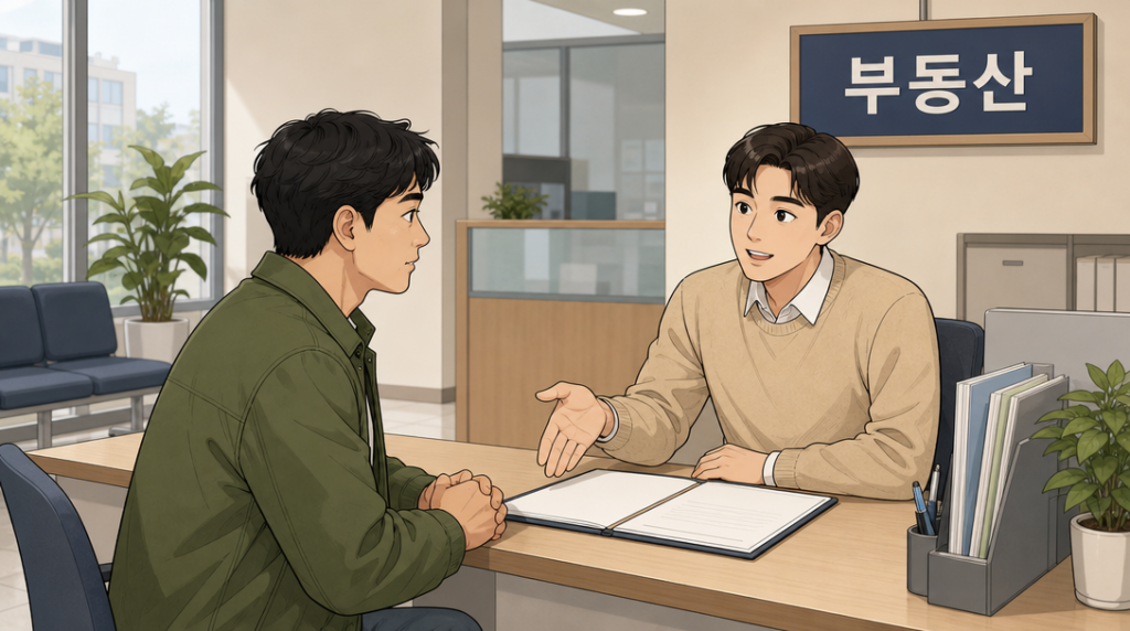 임대보증금 보증보험 — 창구 상담 장면 그림