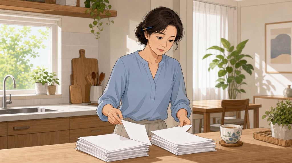 임대차 분쟁 조정 — 서류 확인 장면 그림