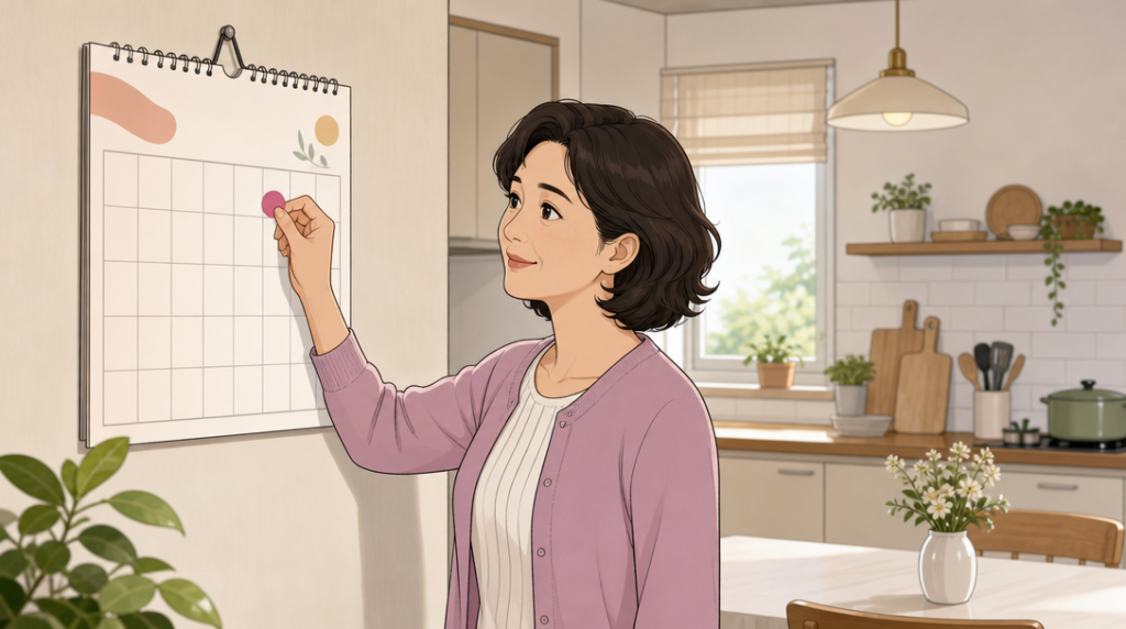 청약 가점 배점 84점 중 35점이 부양가족 수입니다 — 일정 표시 장면 그림