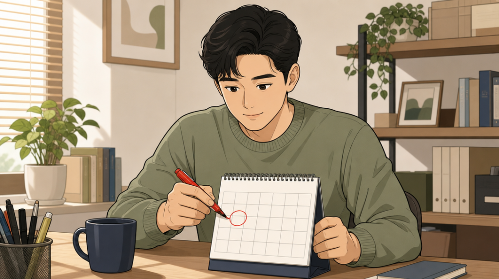보증금 반환 절차 — 일정 표시 장면 그림