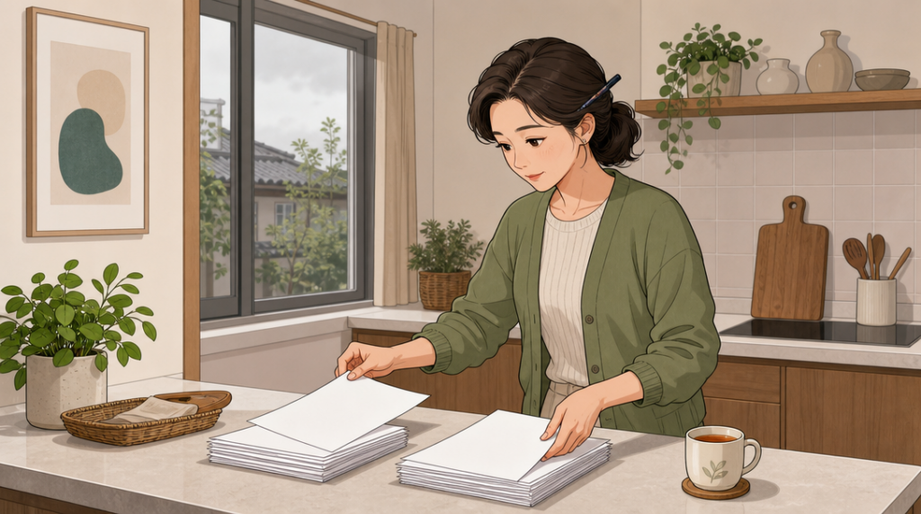 장기보유특별공제 — 서류 확인 장면 그림