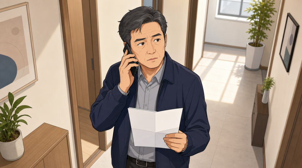 대출 금리 유형 — 전화로 확인 장면 그림