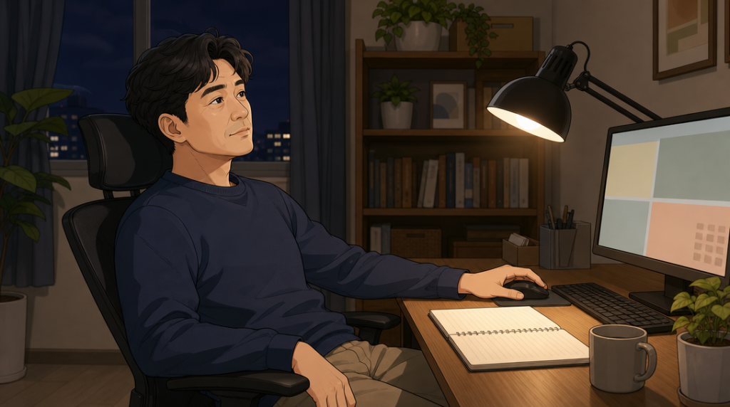 보금자리론 자격 — 집에서 알아보기 장면 그림