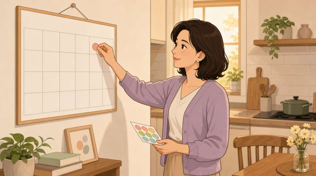 청약 추첨제 — 일정 표시 장면 그림