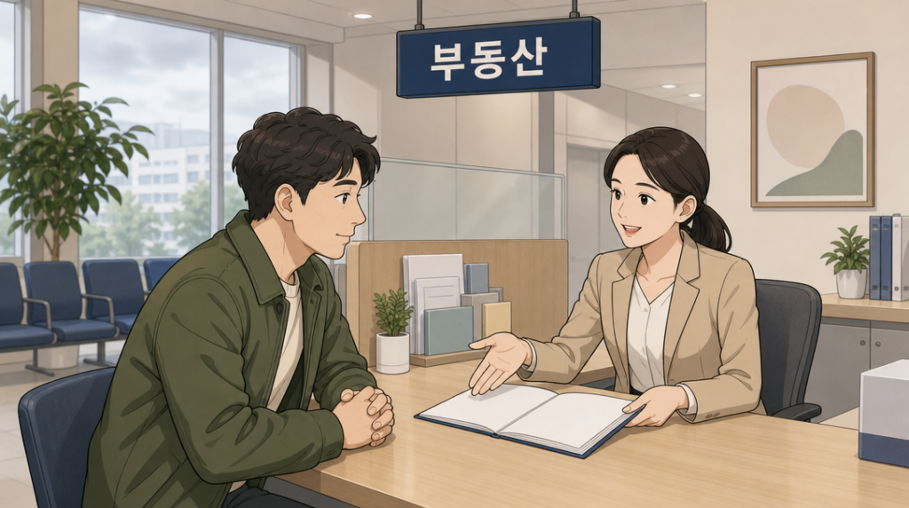 배당요구 방법 — 창구 상담 장면 그림
