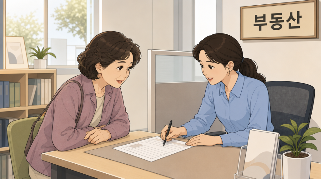 전세 보증금 인상 한도 — 창구 상담 장면 그림