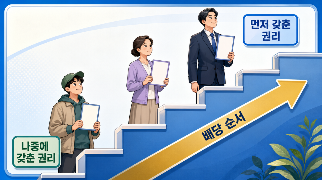 배당 순위는 권리를 갖춘 시점을 기준으로 정해집니다