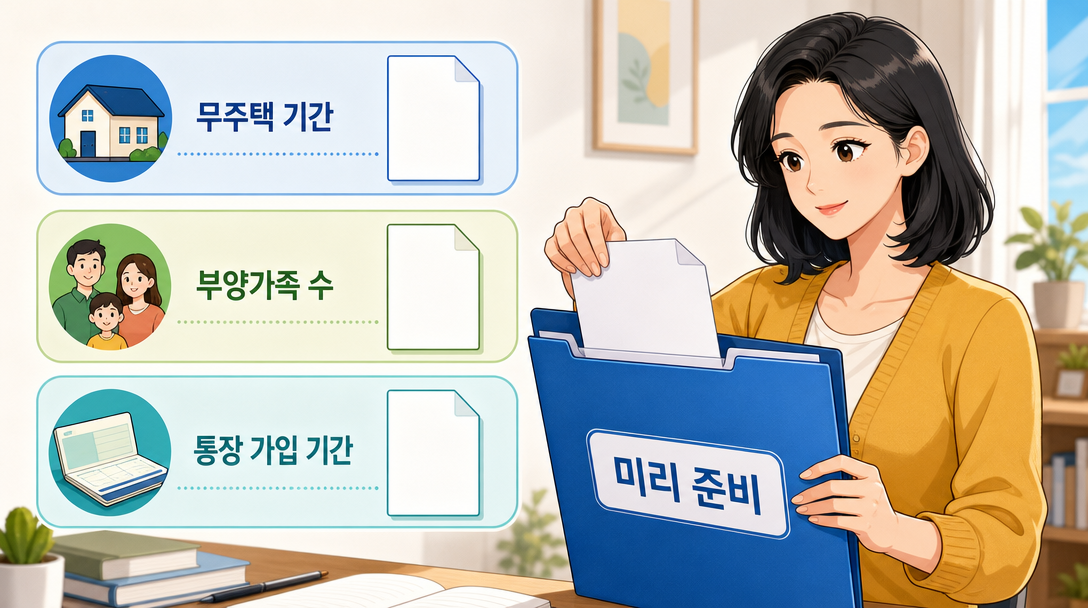 청약 가점 계산 항목마다 증빙 서류를 미리 챙깁니다