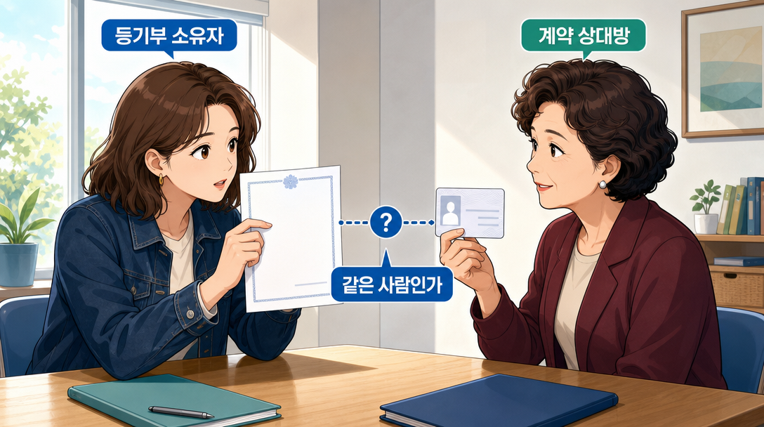 등기부등본 갑구에서는 소유자와 임대인이 같은 사람인지 먼저 확인합니다
